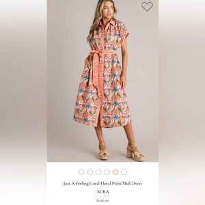 New with tags Just A Feeling Coral Floral Print Midi Dress
AURA
